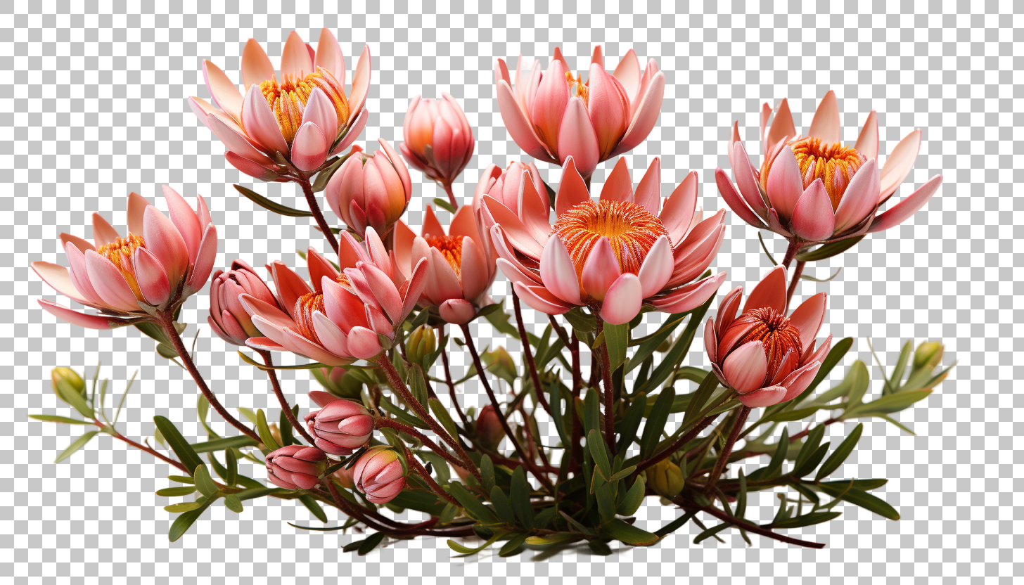 Vibrant Leucadendron cone shaped flowers png, Botanical artwork, Flower illustrations