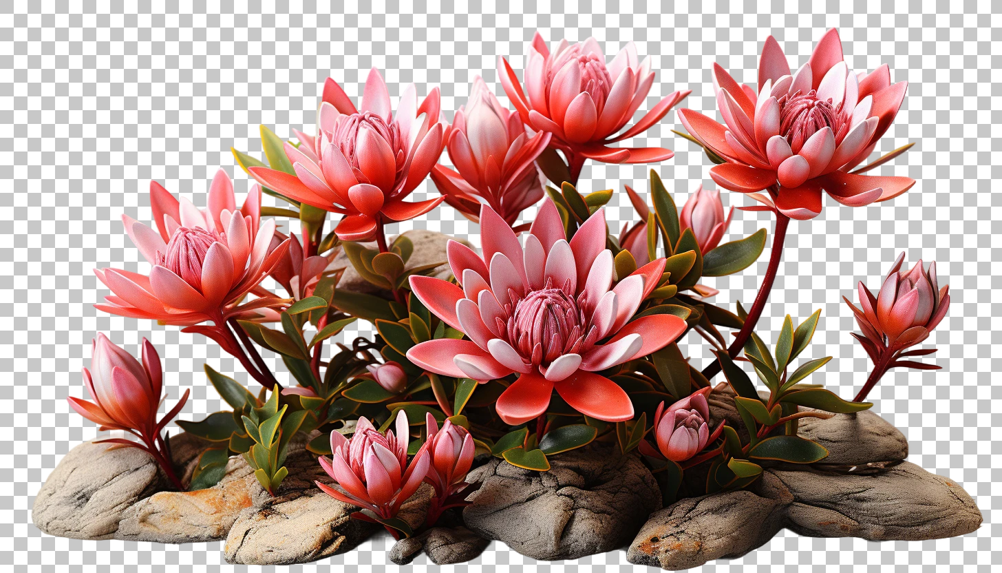 Leucadendron cone shaped flowers artwork png, Botanical artwork, Floral drawings