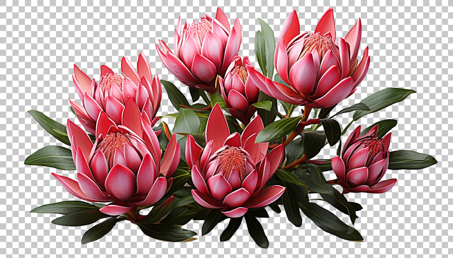 Leucadendron cone shaped flowers bouquet png, Botanical arrangements, Floral compositions