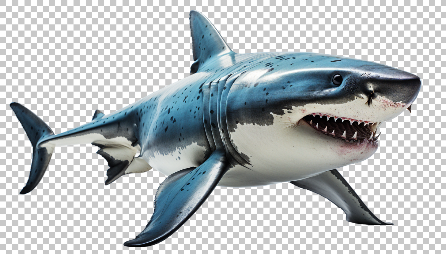 Shark on white background png, Dangerous aquatic animal, Wildlife clipart