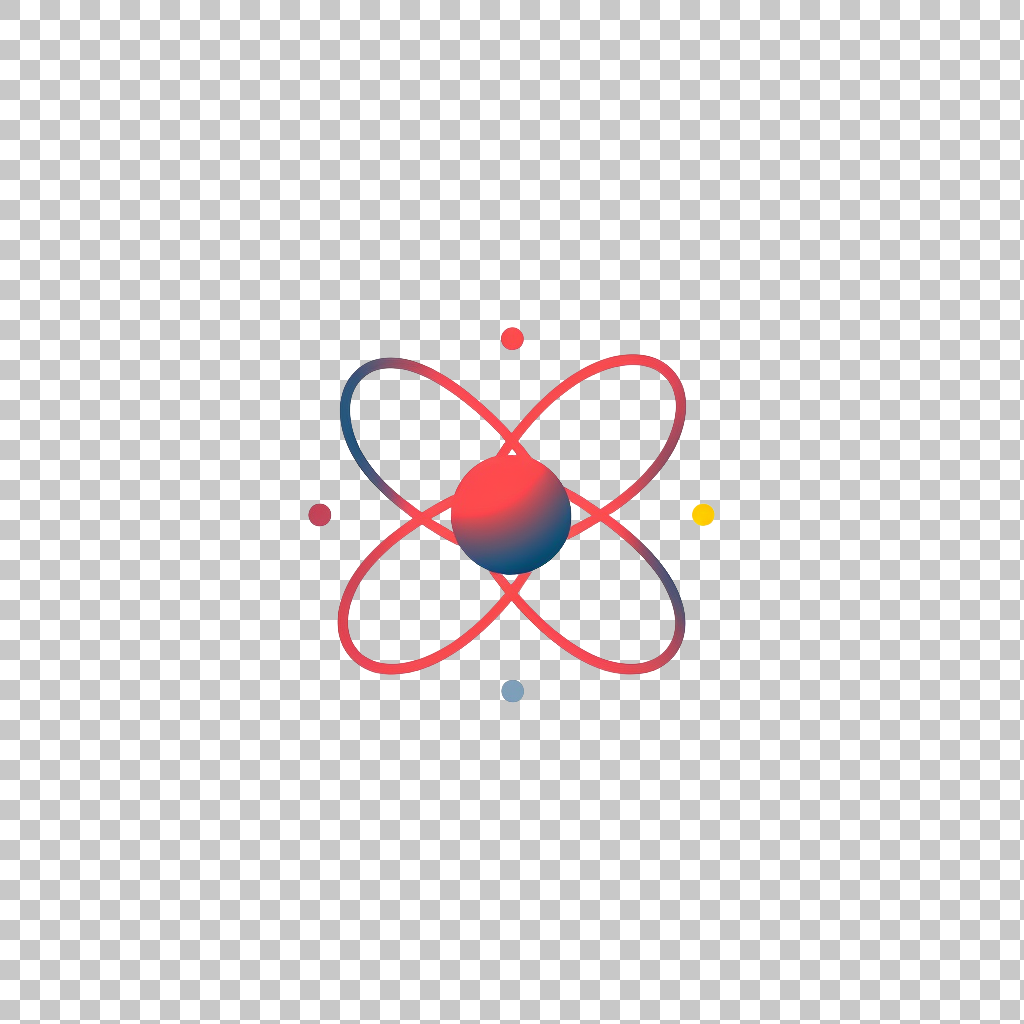 Atom Icon on White Background png, Sleek Atom Graphic, Science Symbol