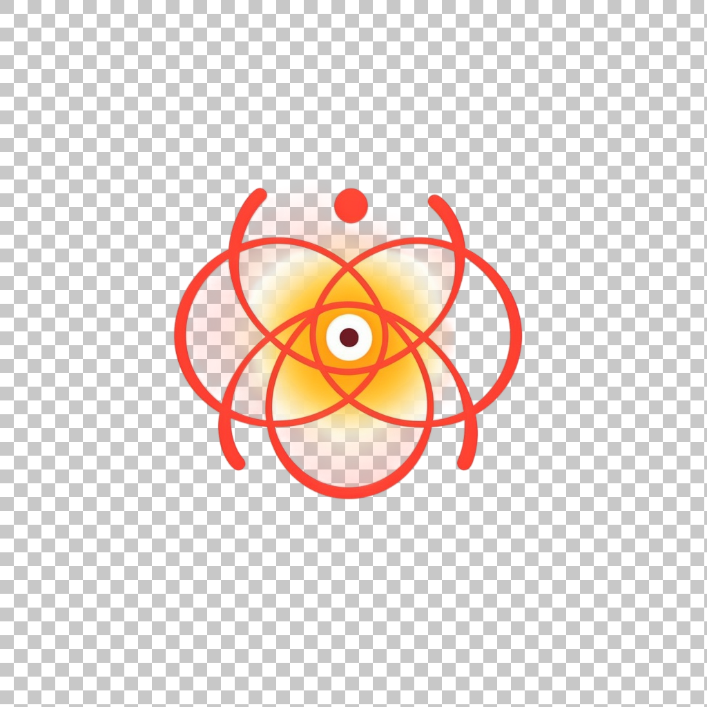 Atom Icon on White Background png, Basic Atom Symbol, Science Concept