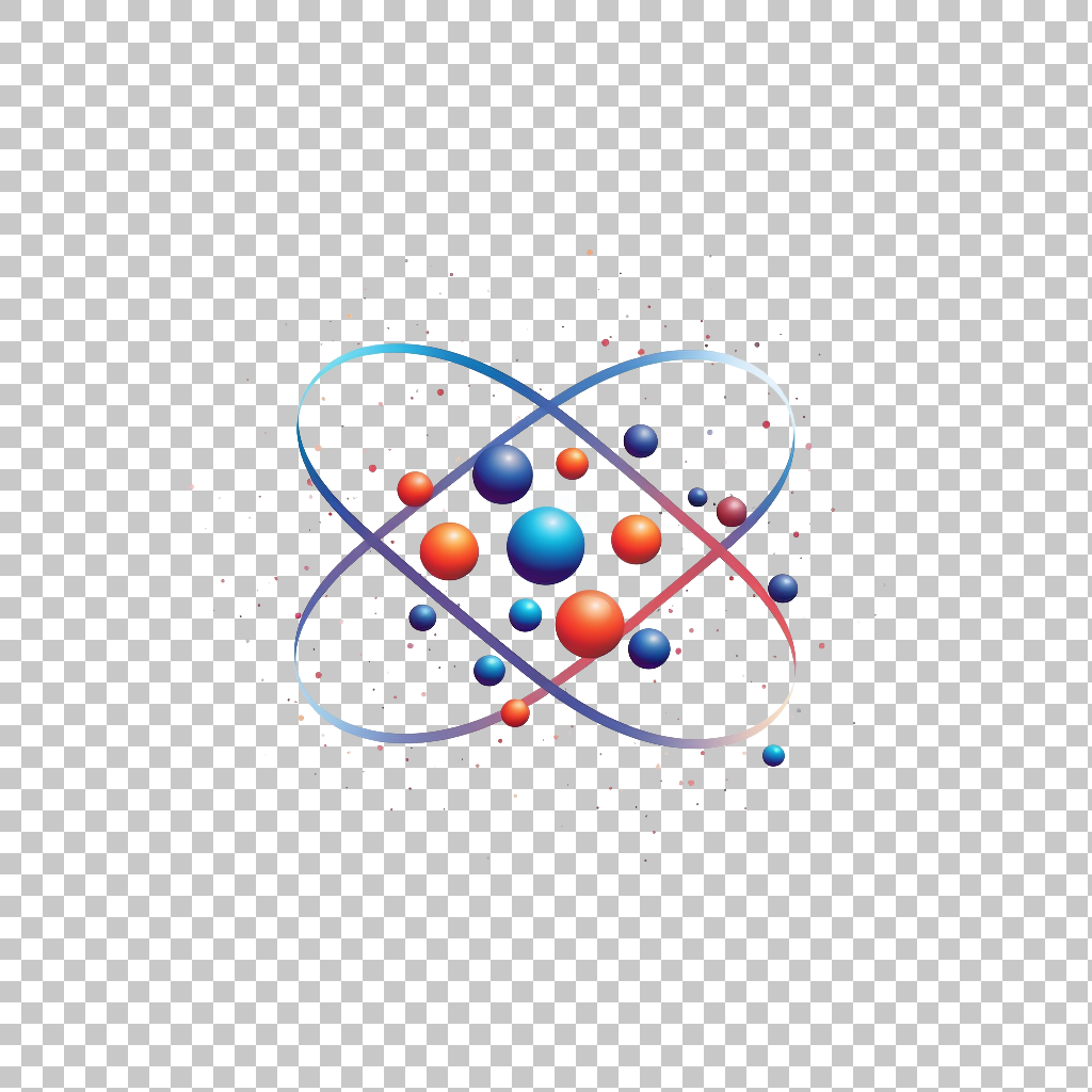 Atom Icon on White Background png, Molecular Structure Symbol, Science Illustration