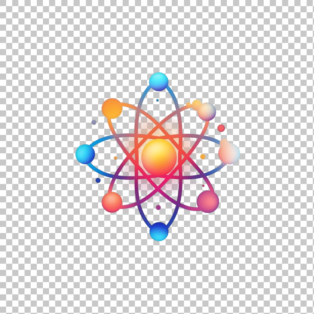 Atom Icon on White Background png, Molecular Structure Symbol, Science Illustration