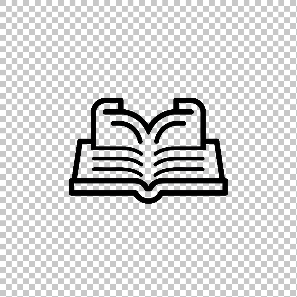 Book Icon png, Open Book Illustration, Library Symbol