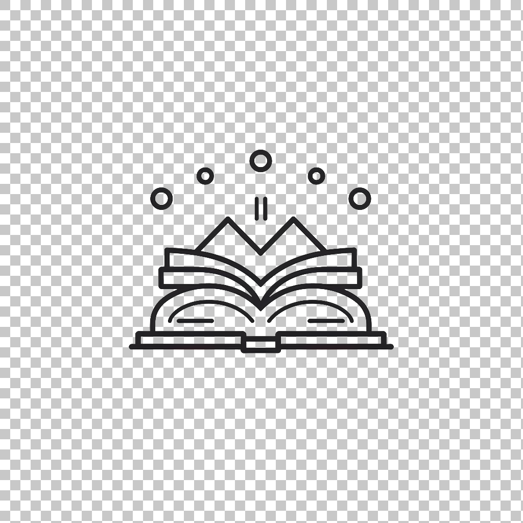 Book Icon png, Book Outline Symbol, Educational Graphic