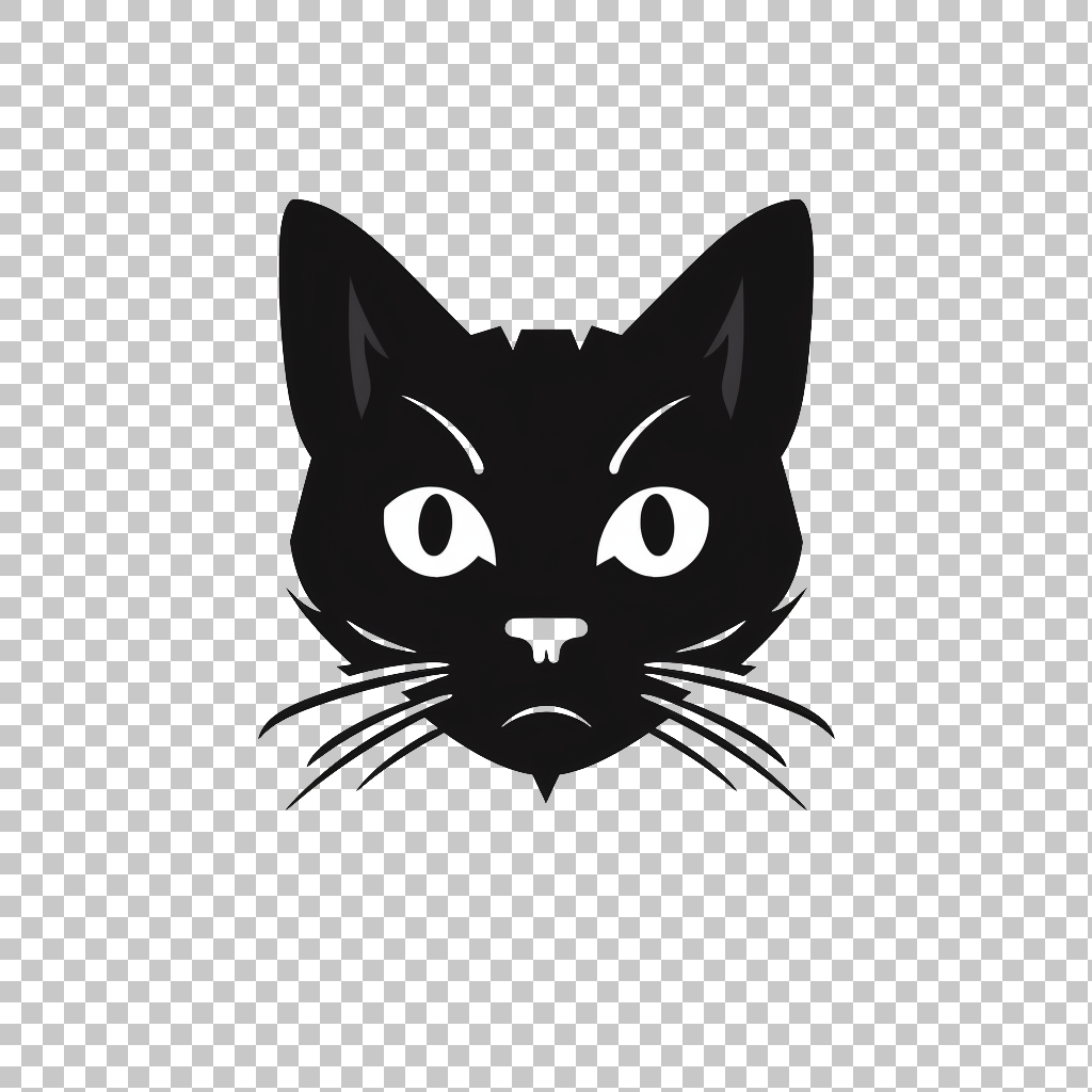 Cat symbol icon png, Kitty Logo, Whiskers Illustration