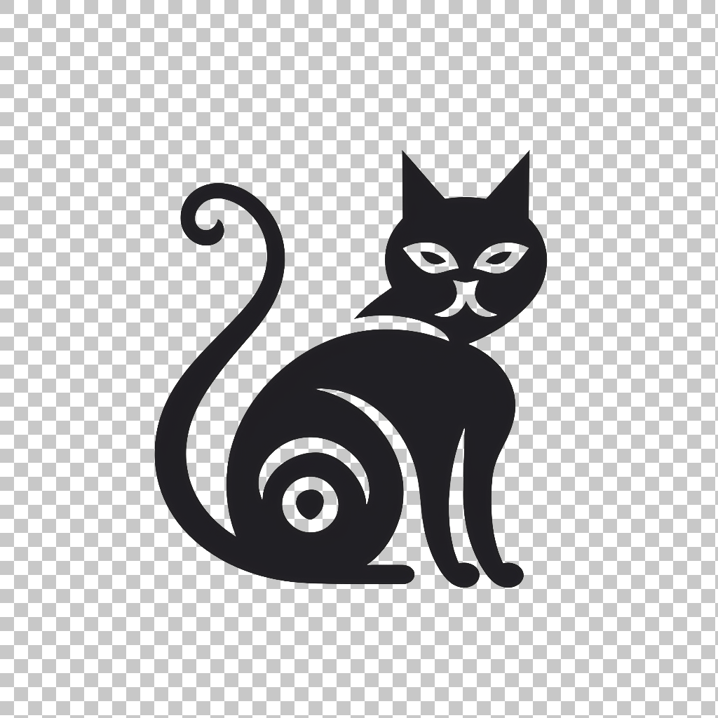 Cat symbol icon png, Furry Friend Logo, Tail