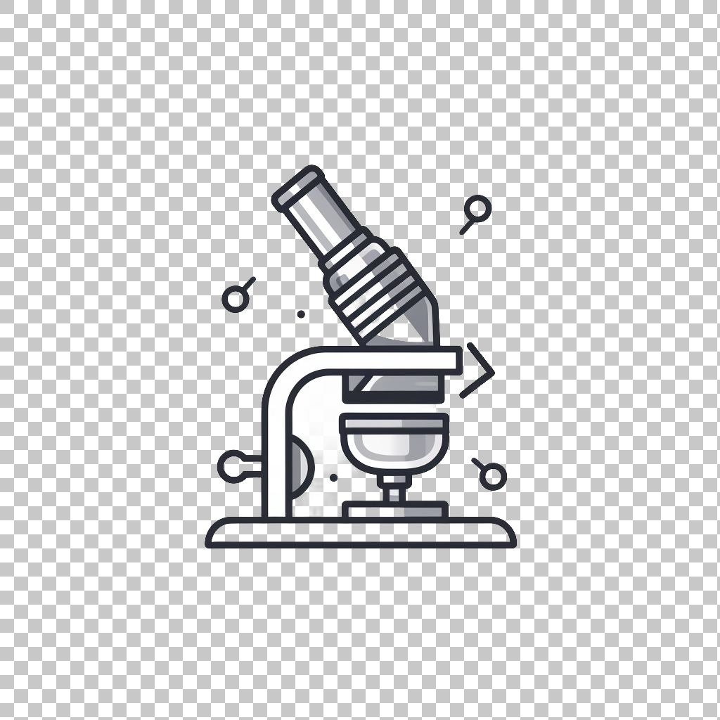 Microscope icon png, Experiment Symbol, Research Equipment