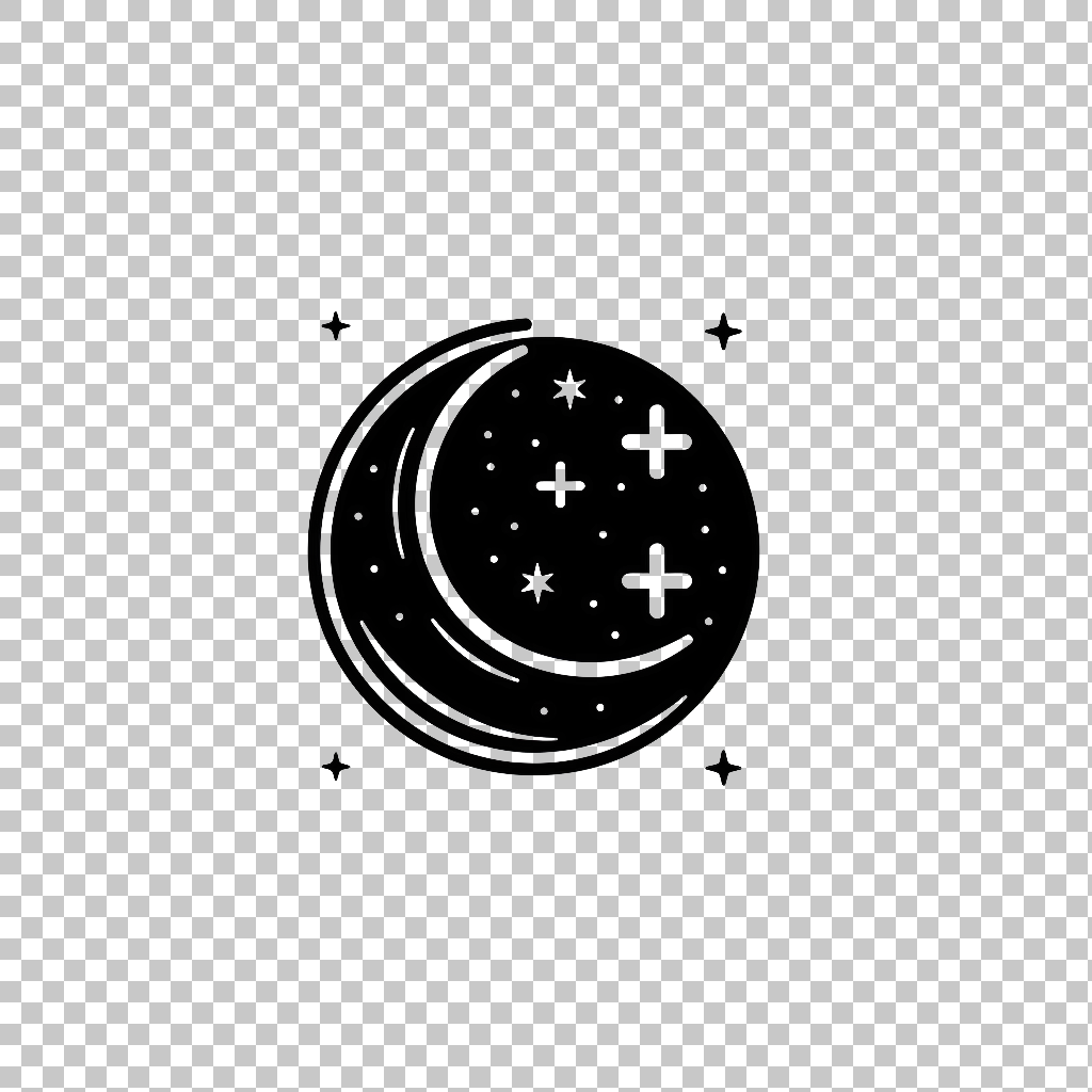 Moon icon png, Moon Phase Graphic, Celestial Symbol