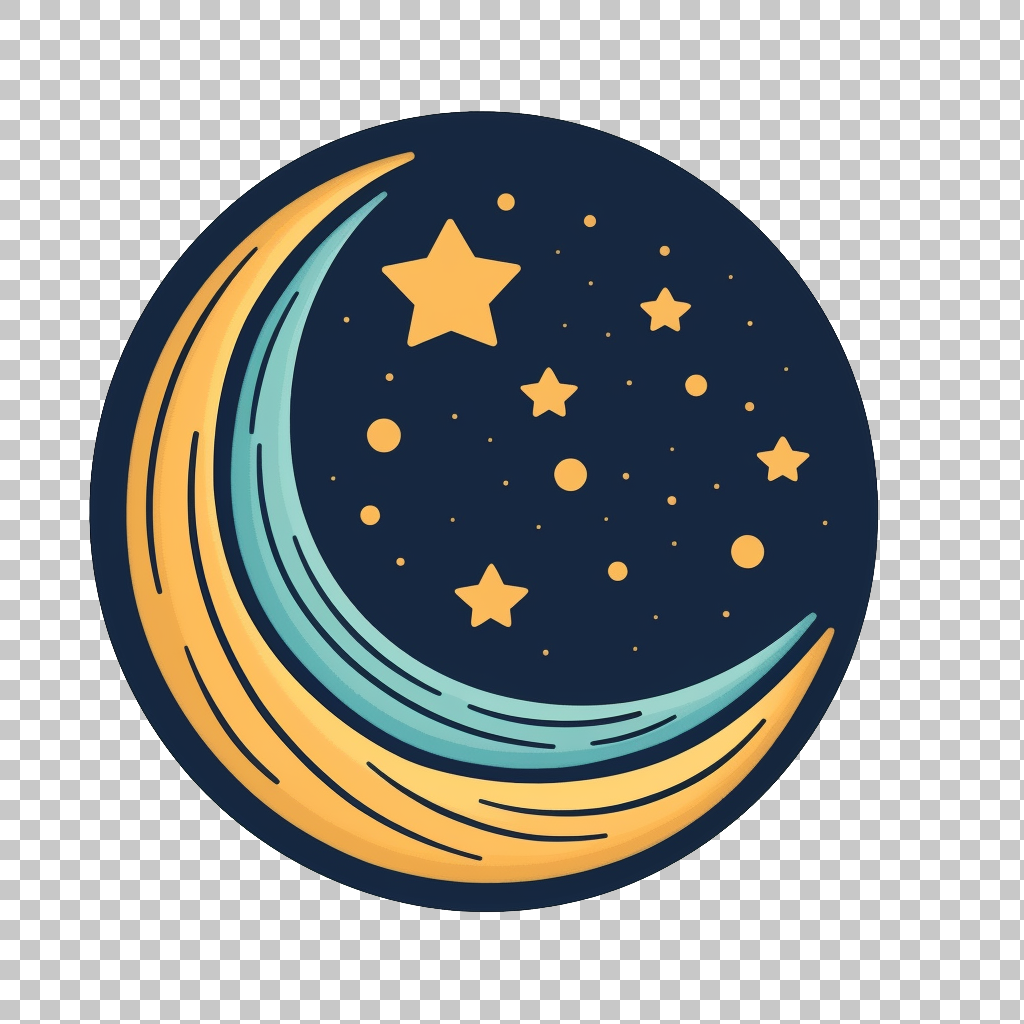 Moon icon png, Crescent Graphic, Celestial Symbol