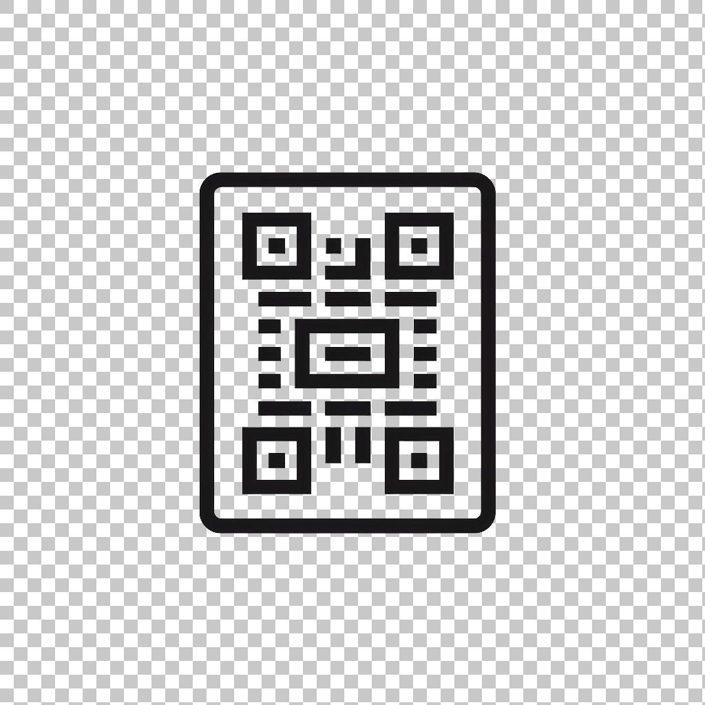 Simple QR Code Icon png, Scannable Barcode Symbol, Digital Graphic