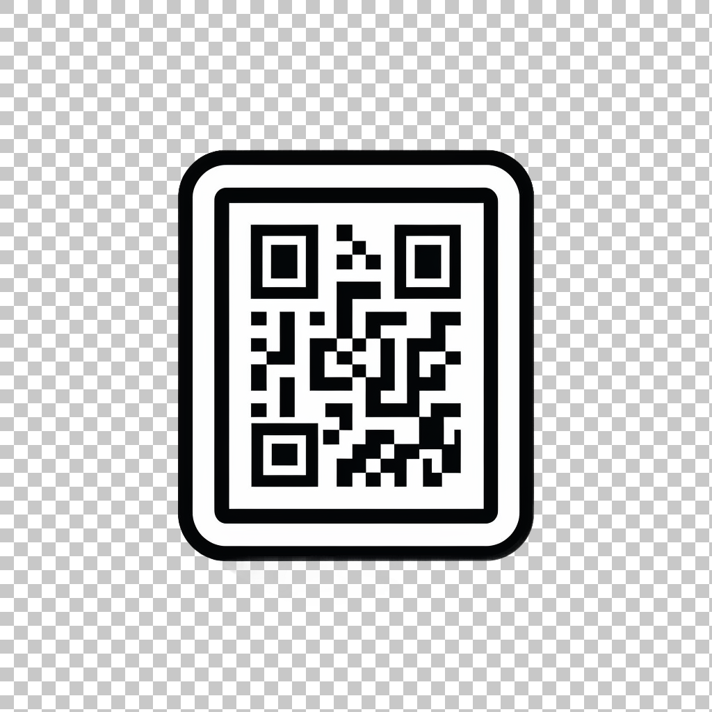 Modern QR Code Icon png, Scan Barcode Symbol, Digital Illustration