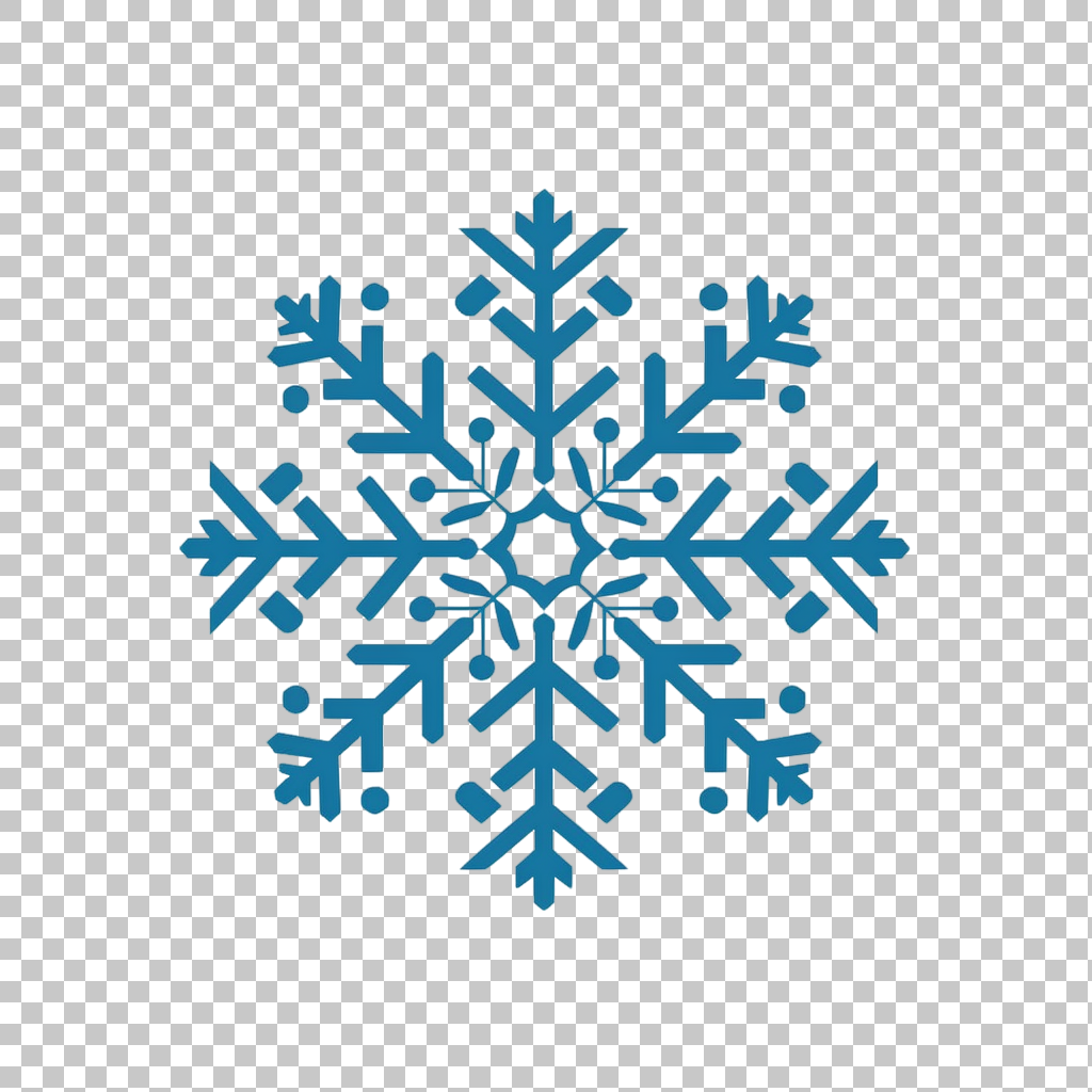 Blue Snowflake Icon png, Winter Symbol, Frost Illustration