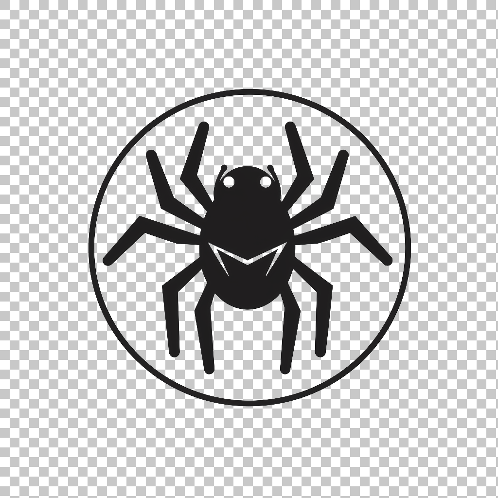 Spider Shape Icon png, Insect Symbol, Bug Illustration