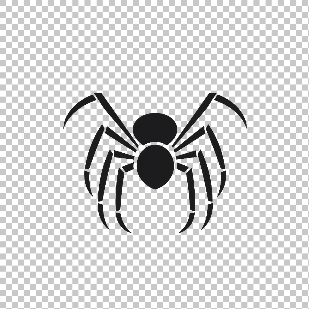 Spider Design Icon png, Arachnid Symbol, Web Illustration