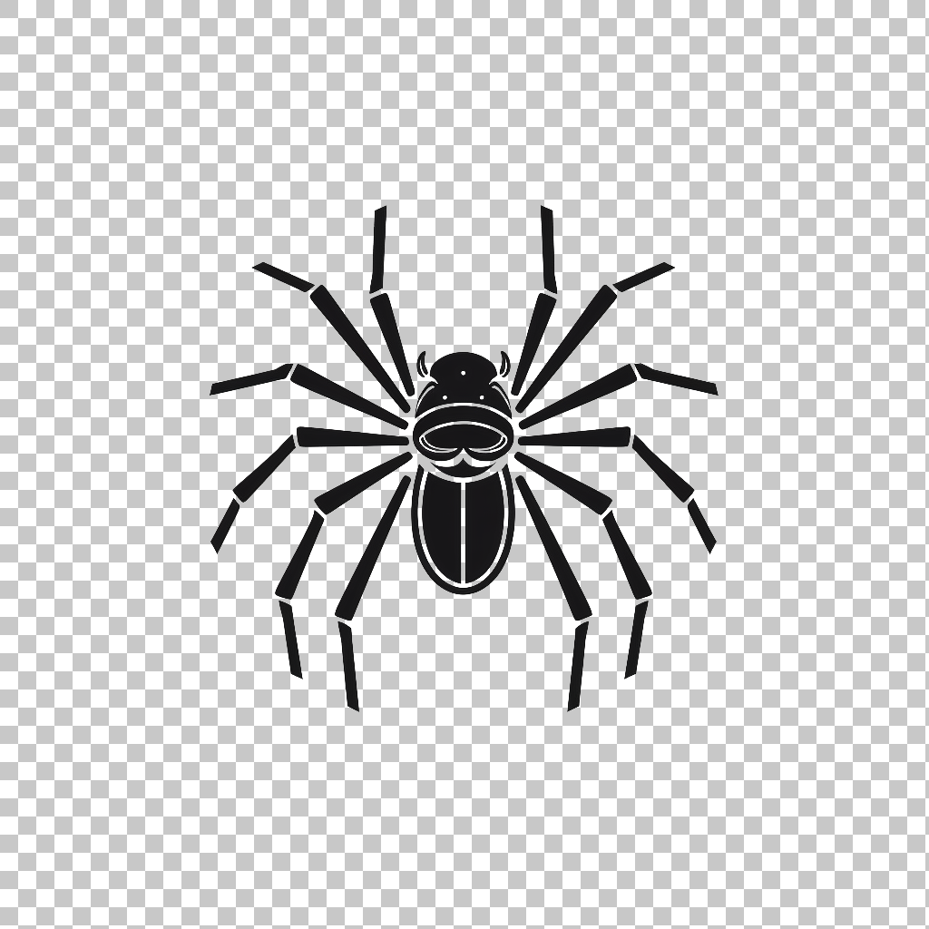 Black Spider Icon png, Arachnid Symbol, Web Illustration
