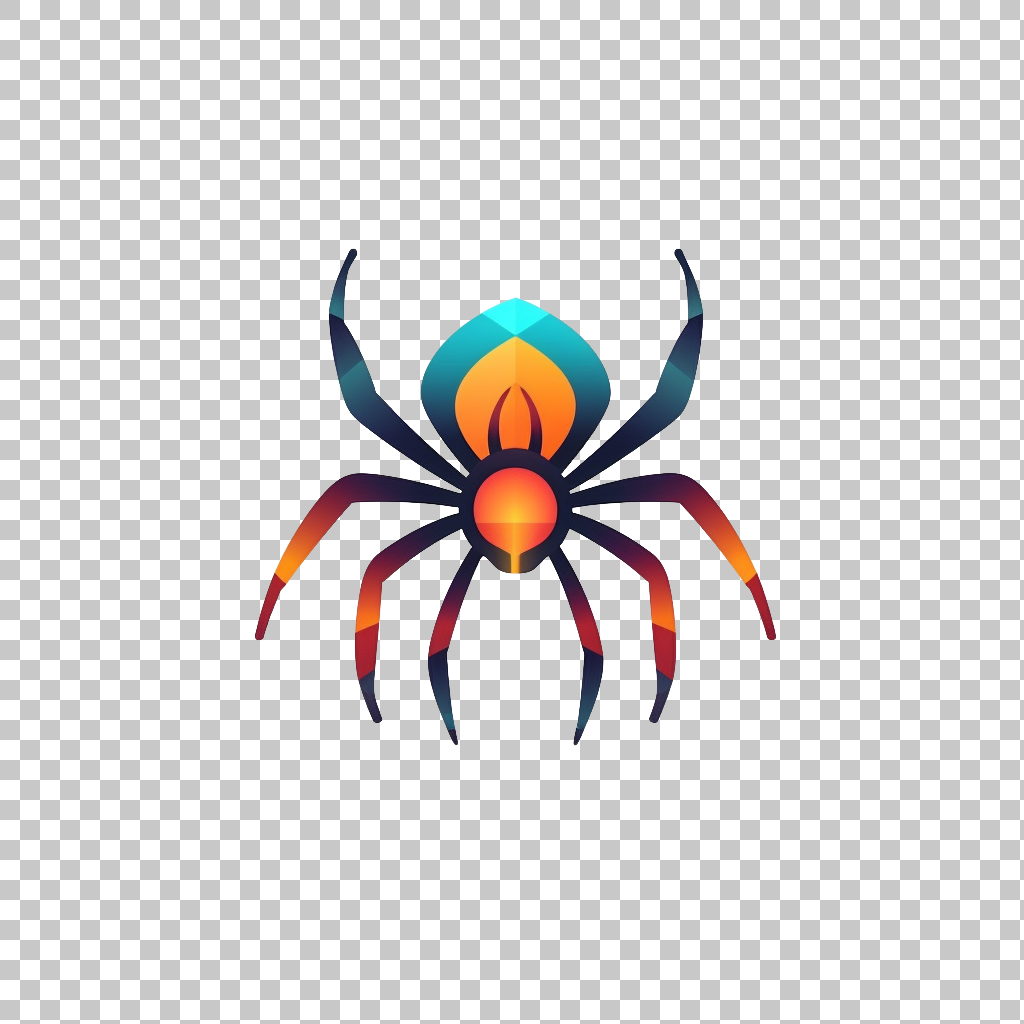 Spider Flat Icon png, Insect Symbol, Bug Illustration