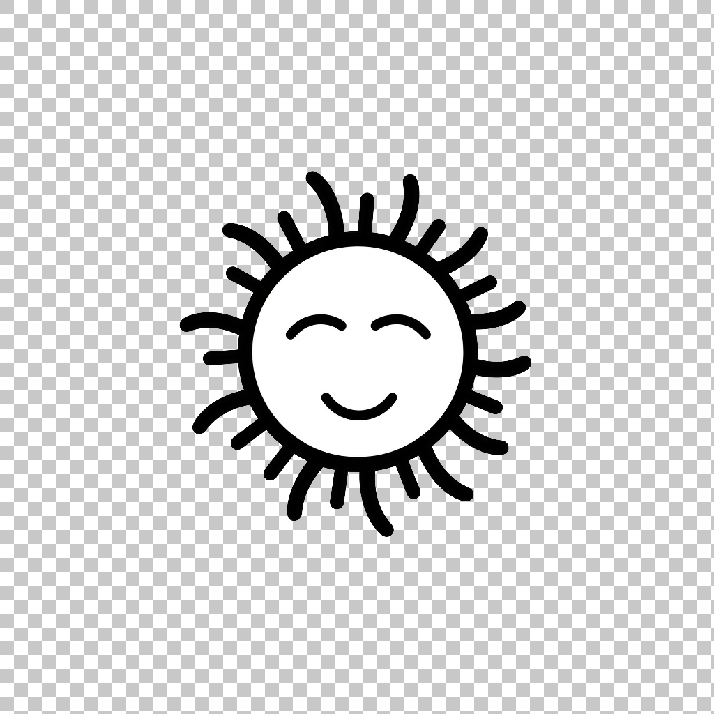 Sun Outline Icon png, Luminous Symbol, Day Graphic