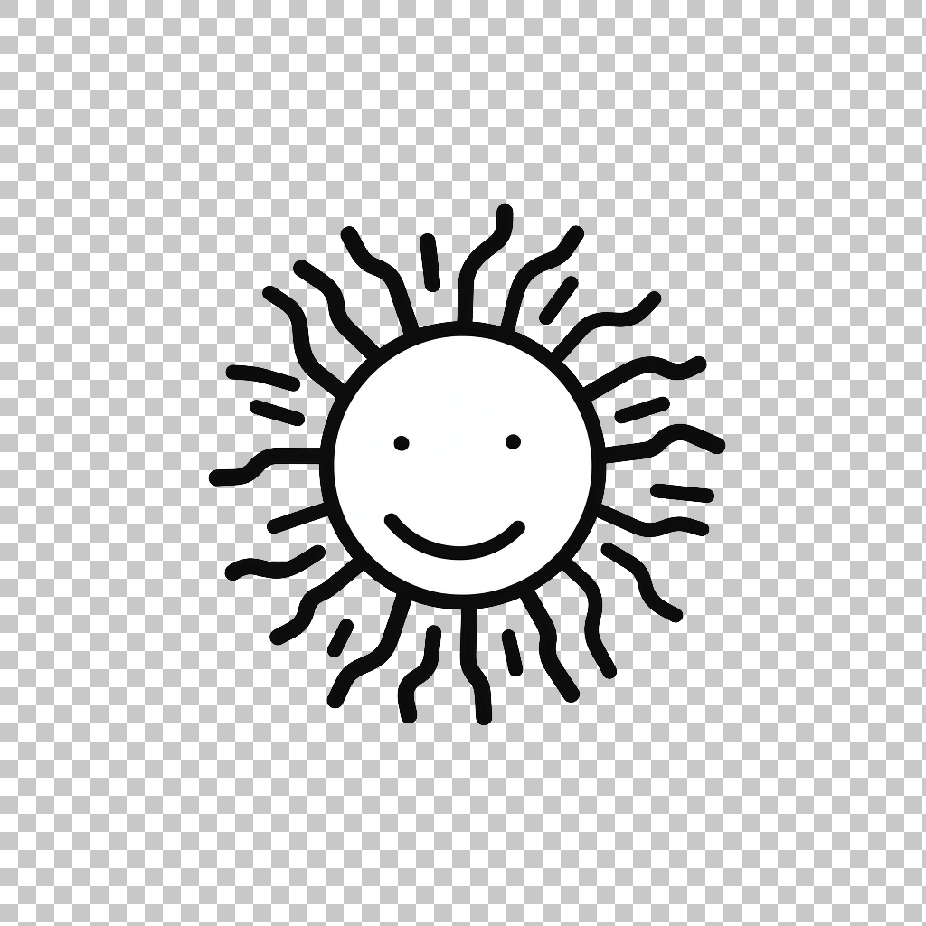 Sun Symbolism Icon png, Sunny Emblem, Day Design