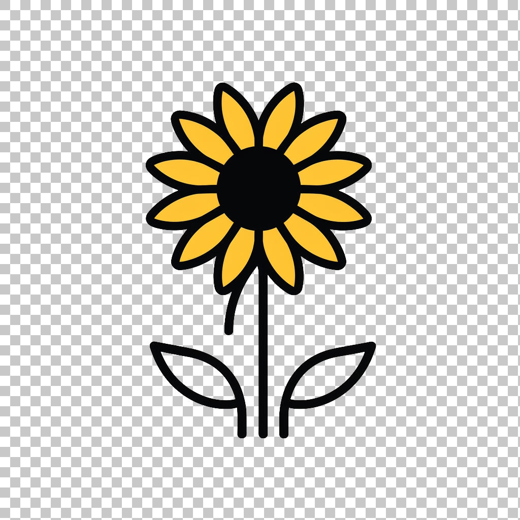 Sunflower Daisy Icon png, Botanical Symbol, Daisy Illustration
