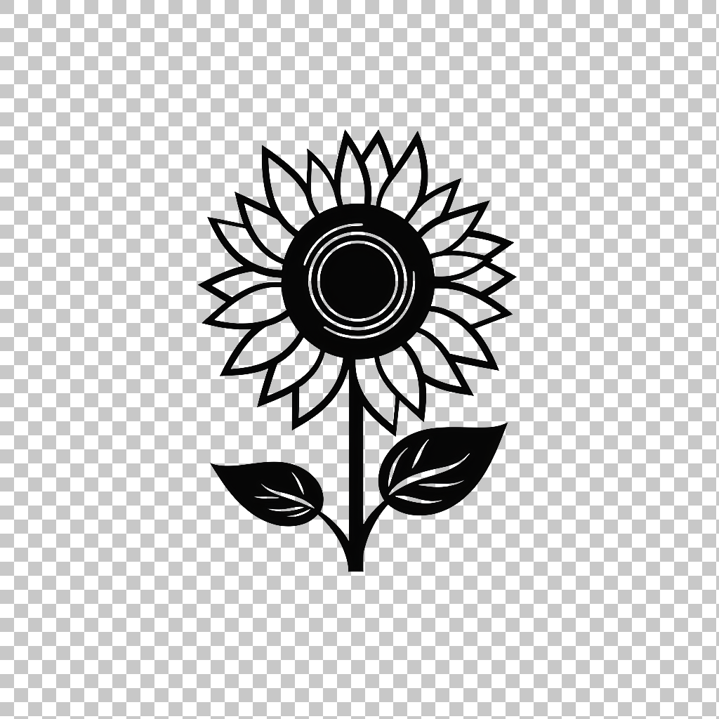 Sunflower Outline Icon png, Silhouette Symbol, Daisy Graphic