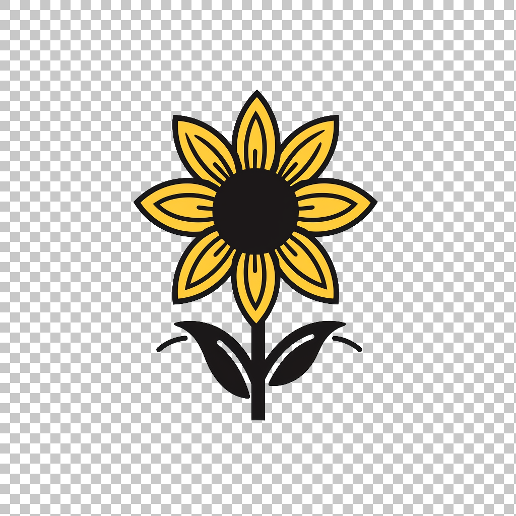 Sunflower Symbolism Icon png, Natural Emblem, Daisy Design
