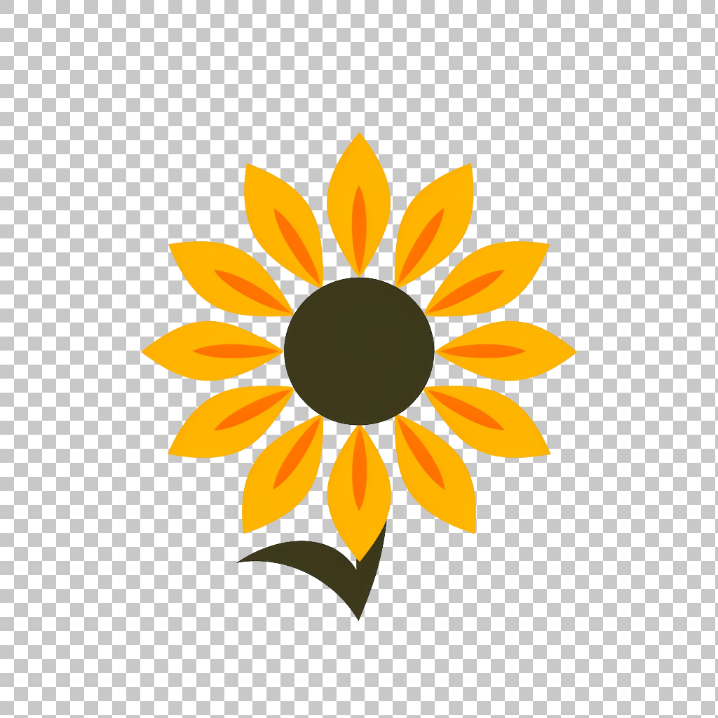 Sunflower Design Icon png, Radiant Blossom, Daisy Illustration