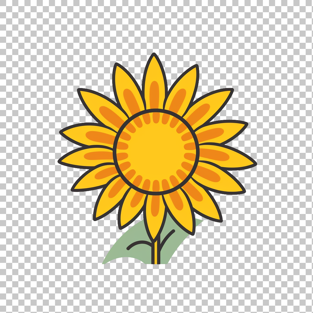 Sunflower Icon png, Floral Symbol, Blossom Illustration