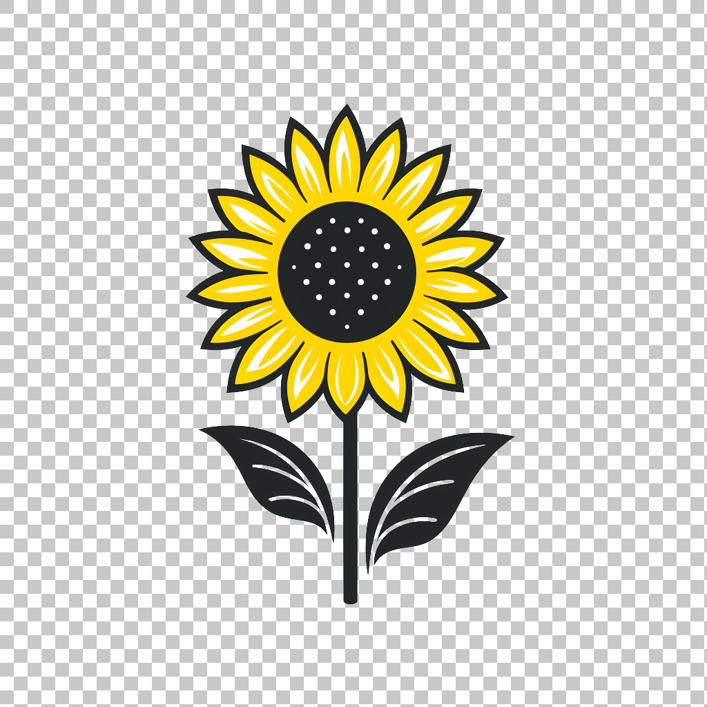 Sunflower Icon png, Floral Symbol, Blossom Illustration