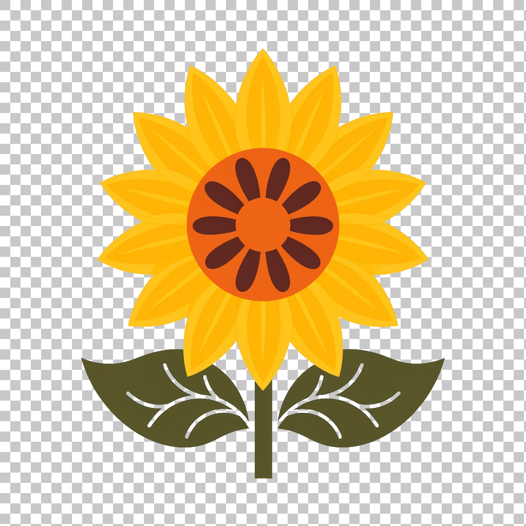 Sunflower Icon png, Floral Symbol, Blossom Illustration