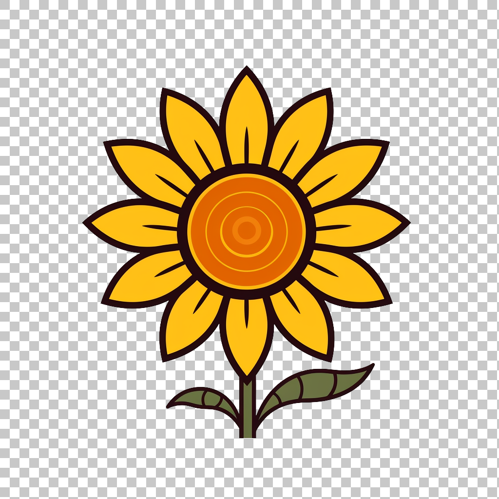 Sunflower Vector Icon png, Flowering Plant Symbol, Daisy Graphic