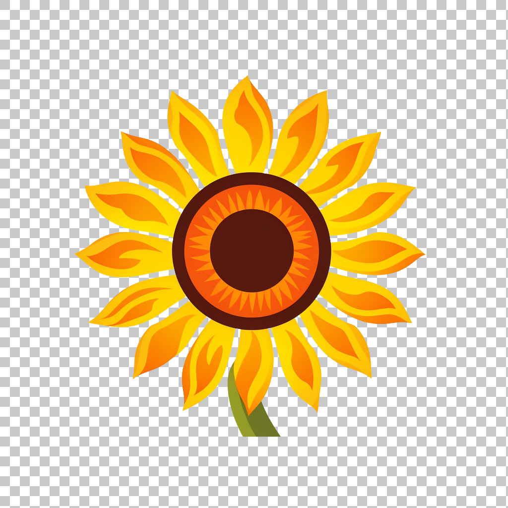 Sunflower Icon png, Floral Symbol, Blossom Illustration