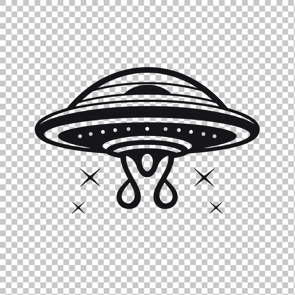 UFO Glyph Icon png, UFO Graphic, Alien Craft Symbol