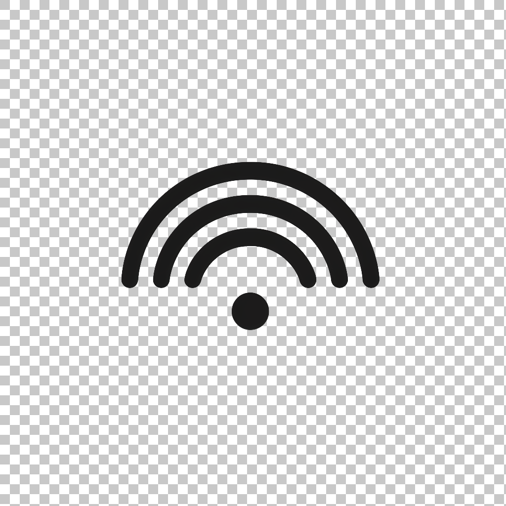 Wifi Outline Icon png, Wireless Signal Illustration, Internet Symbol