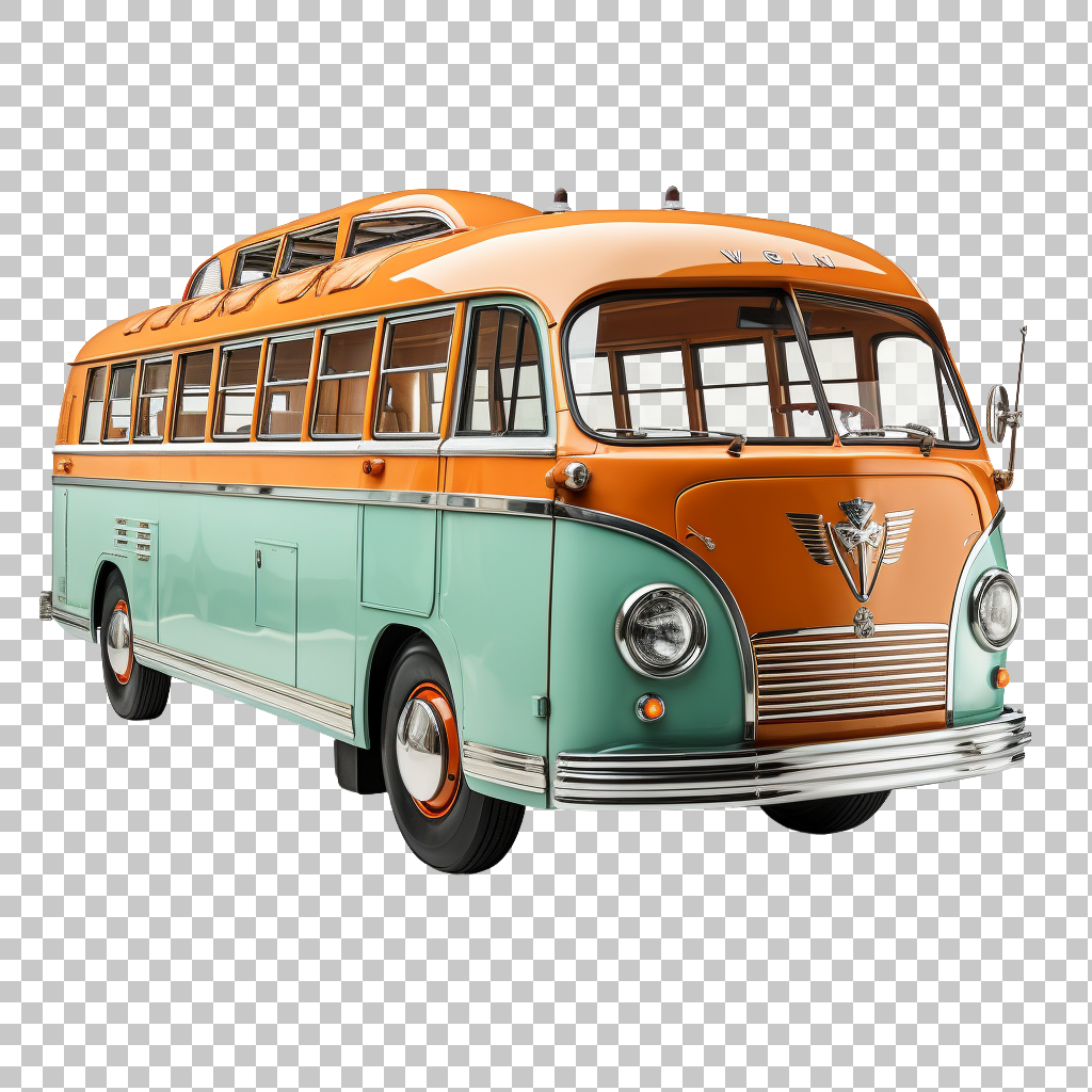 Vintage Bus png, Nostalgic Transportation, Historical Vehicle

