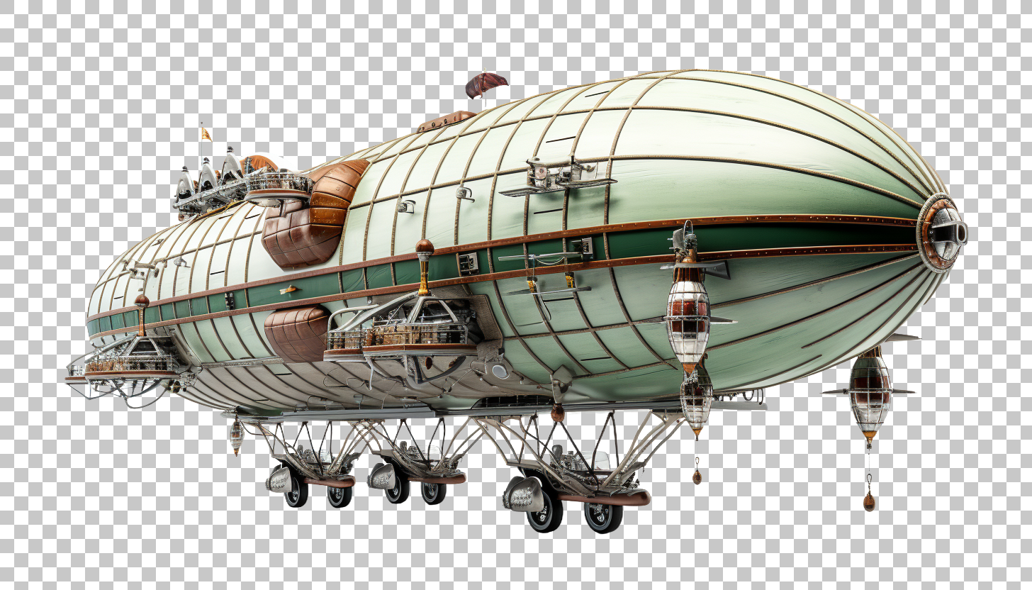 Blimp Airship png, Dirigible Balloon, Flying Vessel
