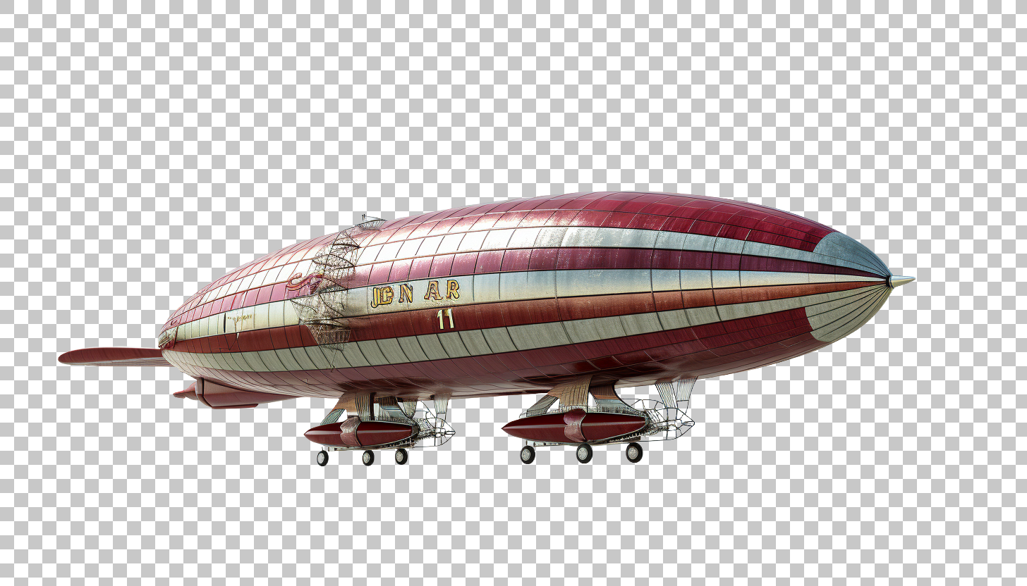 Historic Airship png, Dirigible, Vintage Transport