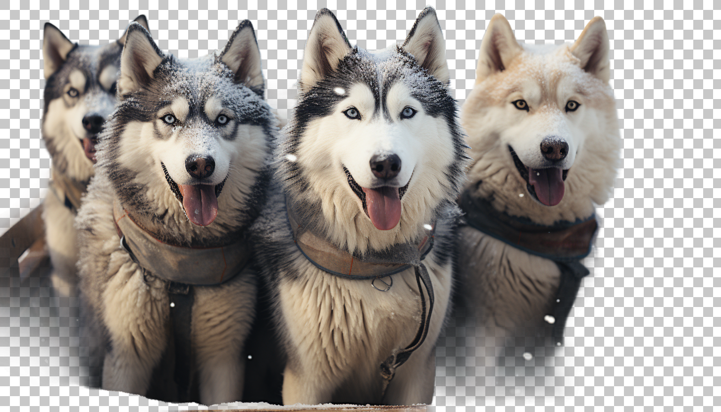 Husky Sled png, Snow Travel, Canine Expedition