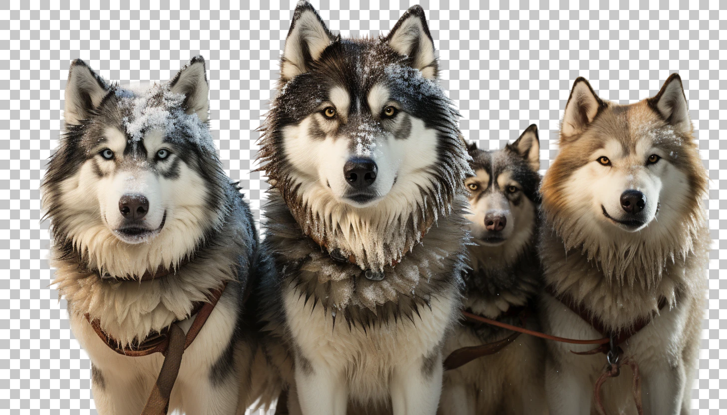 Sled Dog Team png, Arctic Exploration, Winter Adventure
