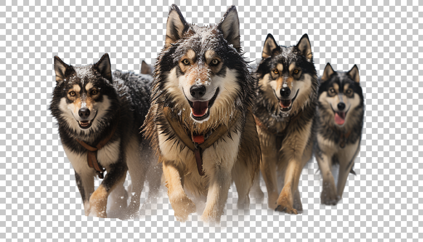 Musher Sled png, Dog Sledding, Arctic Expedition