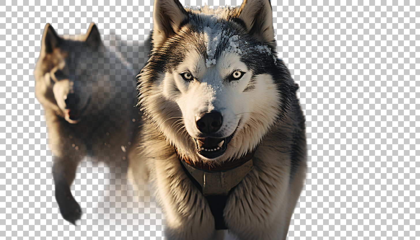 Snow Sled Dogs png, Arctic Exploration, Husky Team
