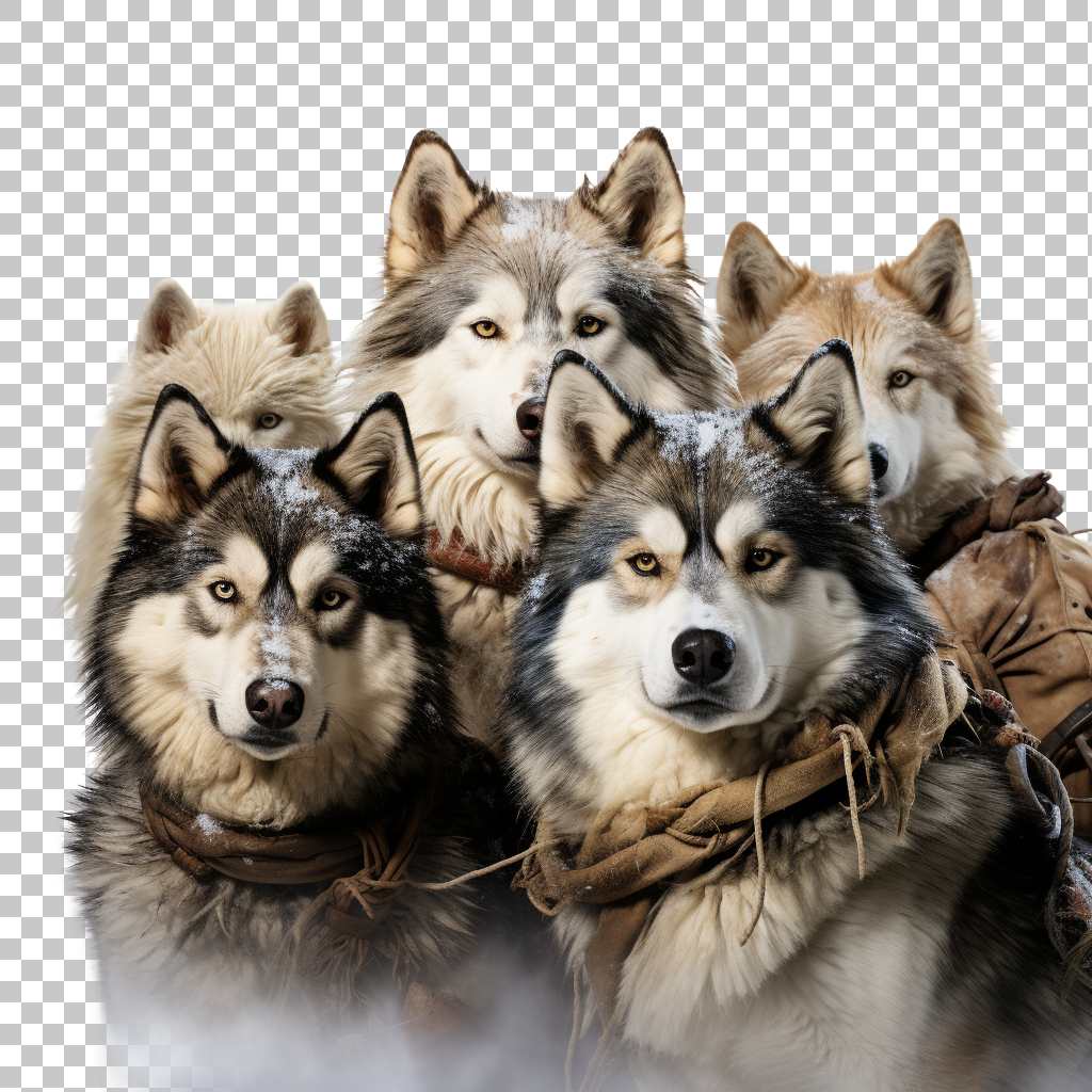 Sled Dogs Transport png, Arctic Expedition, Winter Journey