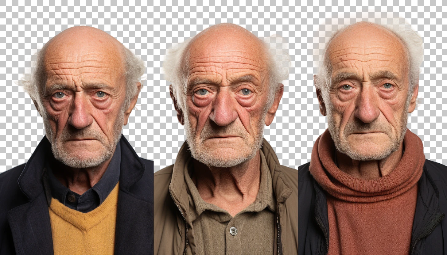 Close-Up Portrait of Italian Male Senior png, Elderly Man Headshot, Confidence