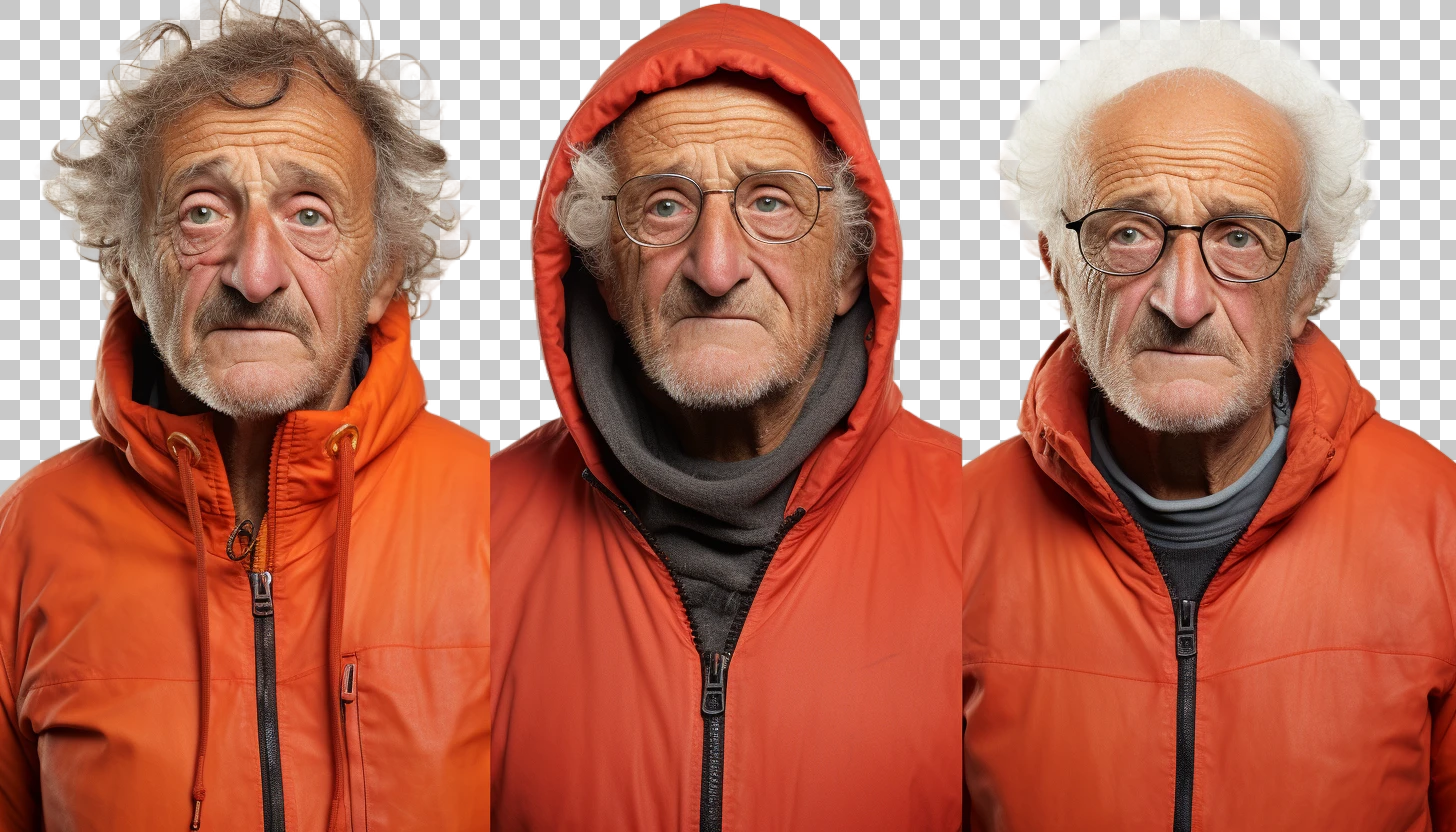 Italian Male Senior Close-Up png, Elderly Man Headshot, Experience