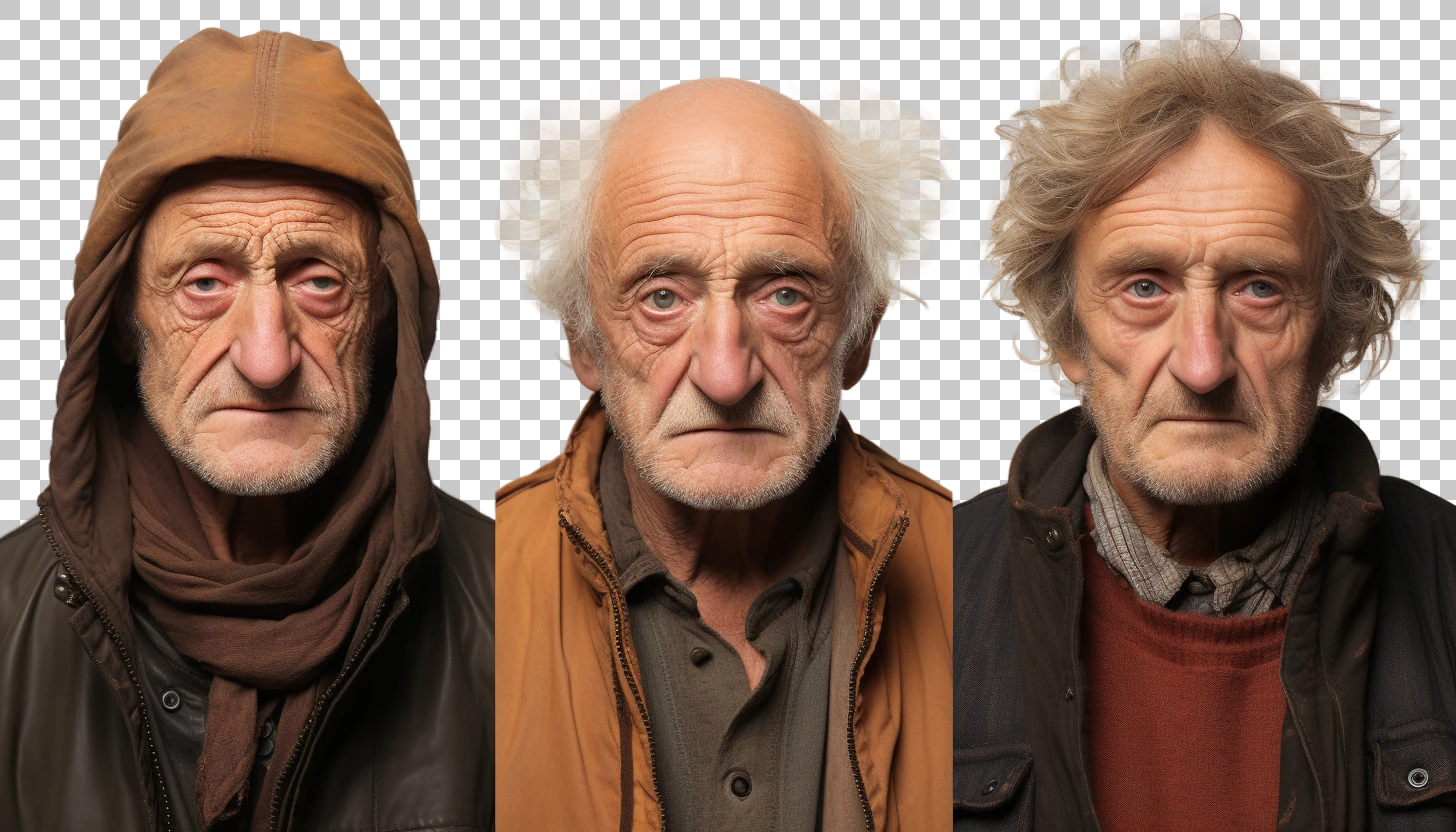 Italian Senior Male Portrait png, Confidence, Elderly Man Headshot