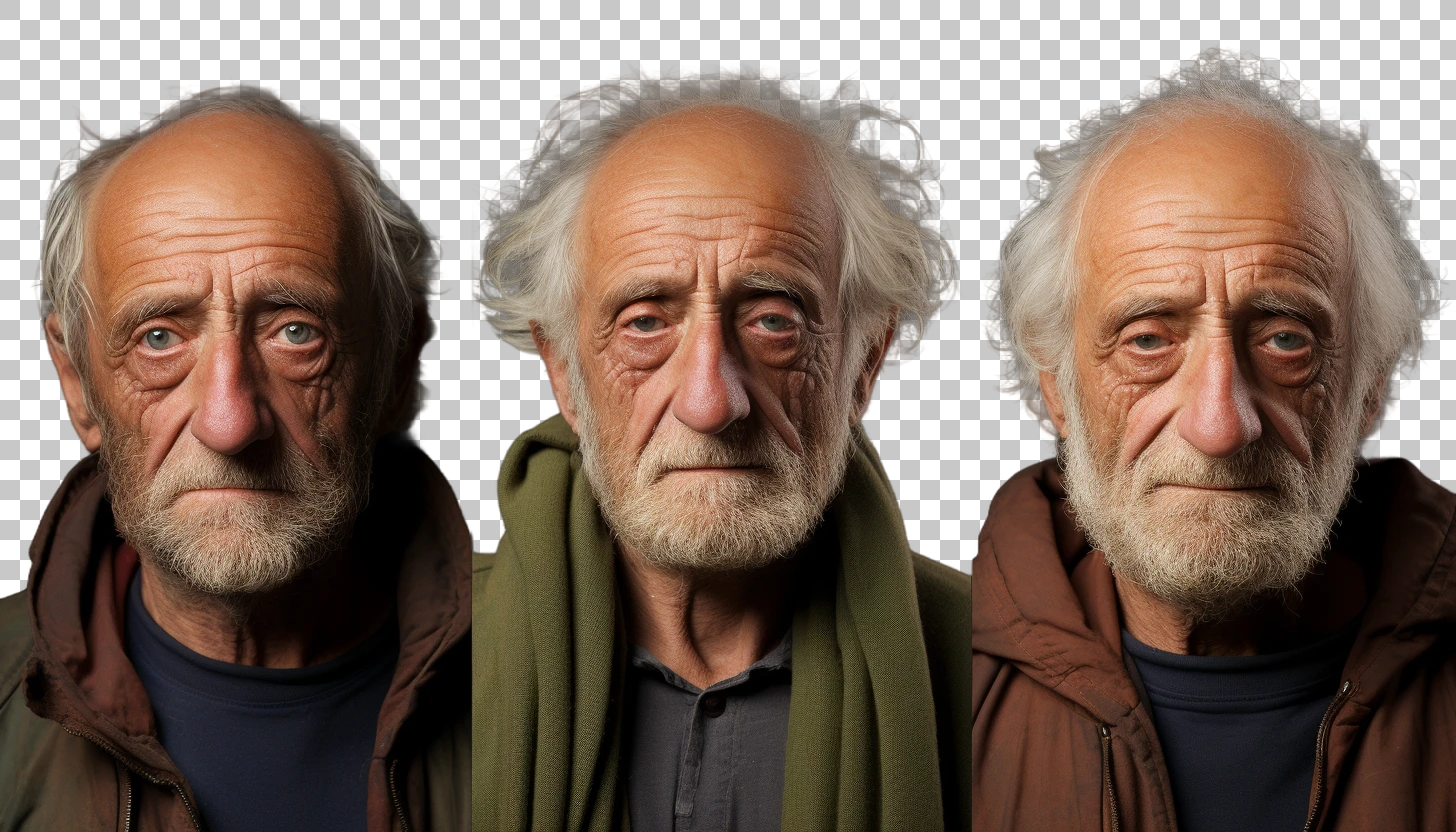 Elderly Italian Man Headshot png, Senior Male Portrait, Experience