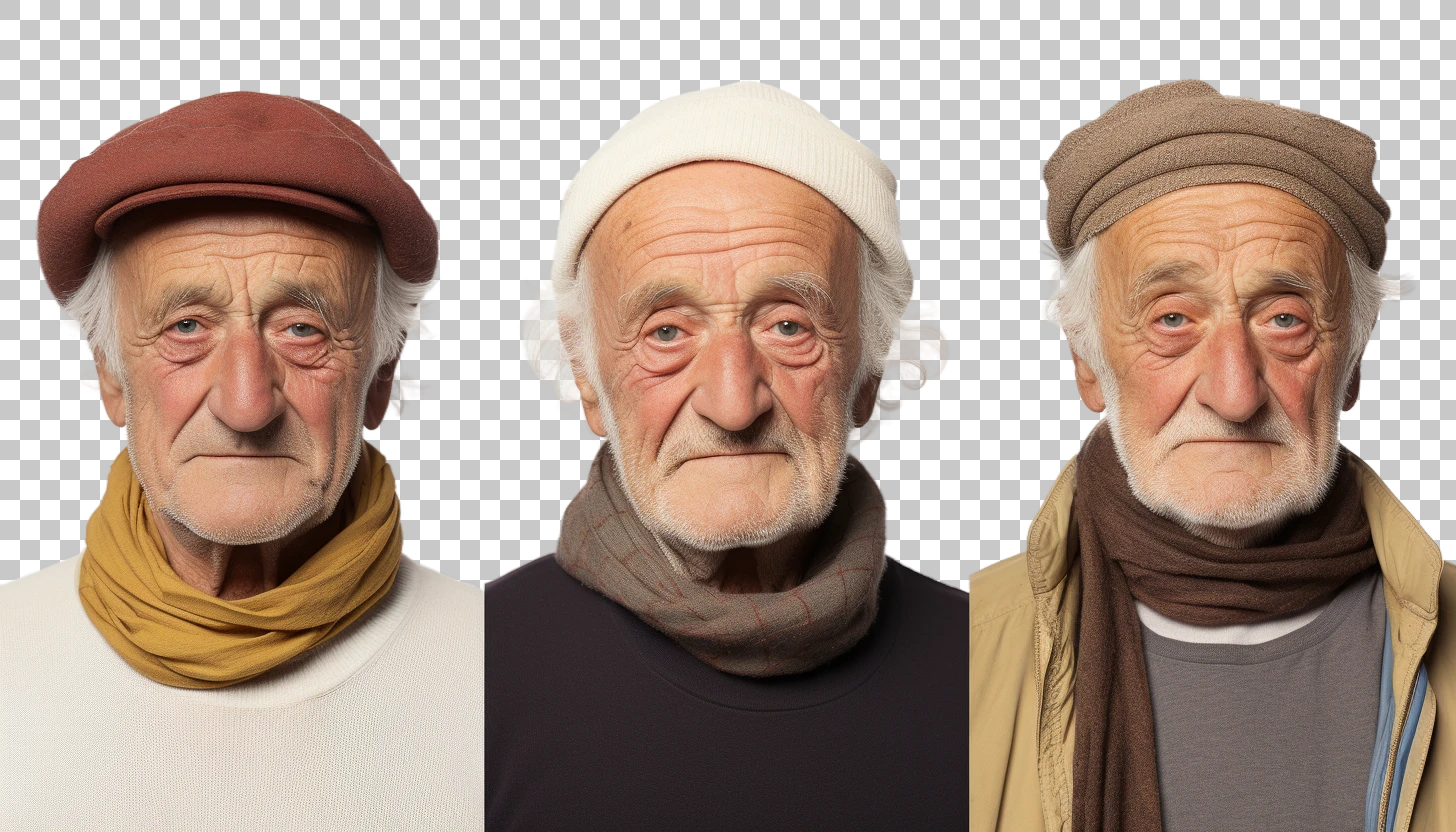 Close-Up Portrait of Elderly Italian Man png, Mature Male Headshot, Wisdom