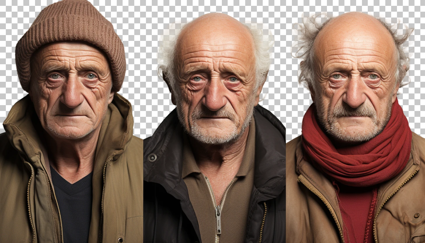 Elderly Italian Man Close-Up Portrait png, Senior Male Headshot, Wisdom