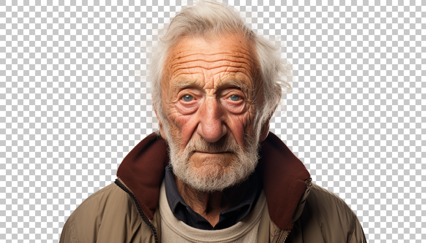 Elderly Italian Man Close-Up Portrait png, Senior Male Headshot, Wisdom